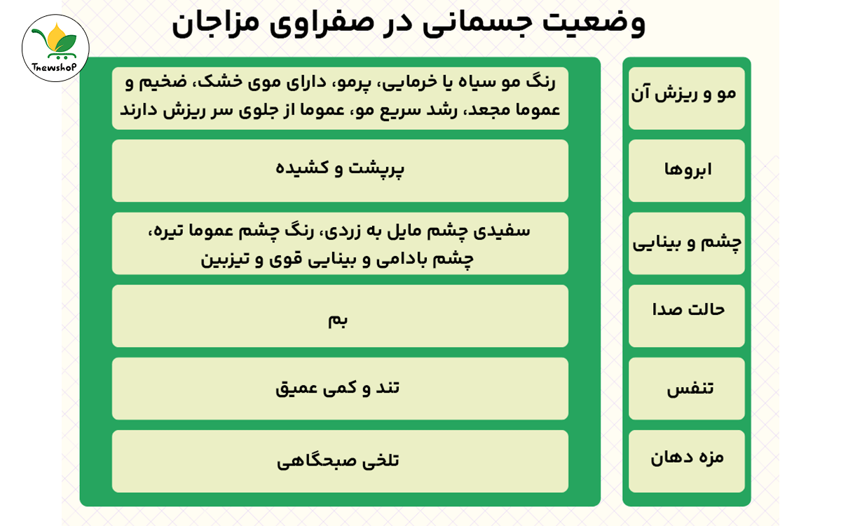 تشخیص مزاج صفرا از روی چهره